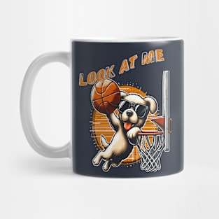 funny dog basketball Slam Dunked sport boys men kids Mug